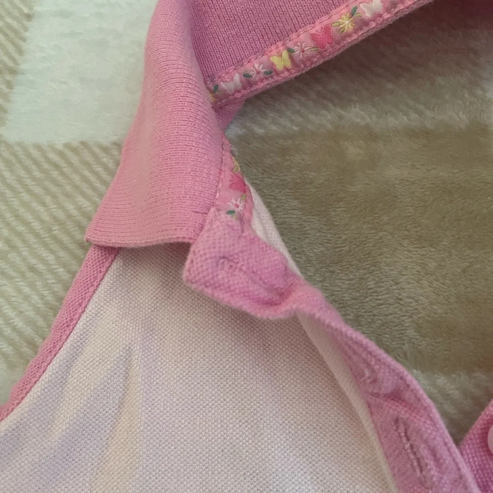 Basic Editions Light Pink Halter Neck Sleeveless Polo Shirt Basic Editions 6/6X - Picture 3 of 7